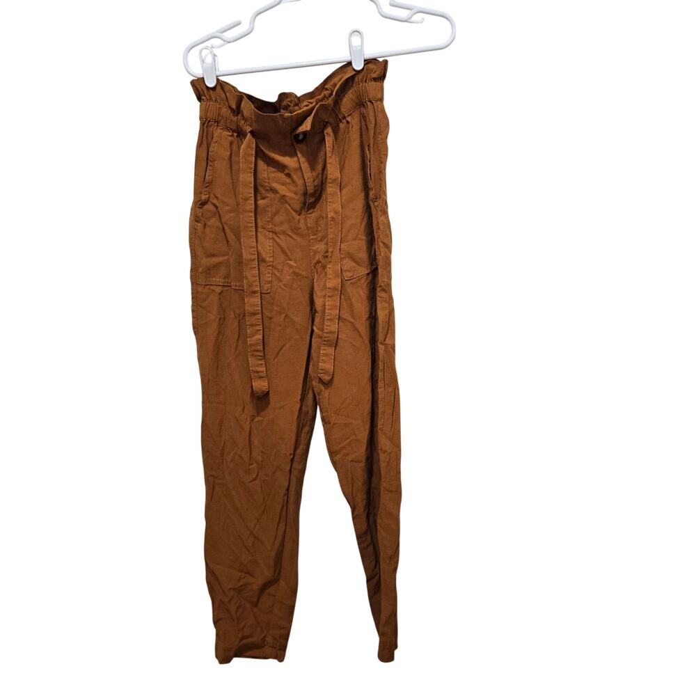 Madewell Paperbag Waist Pants XS Rust Tie Waist Tapered